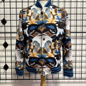Natori Printed Knit Varsity Jacket